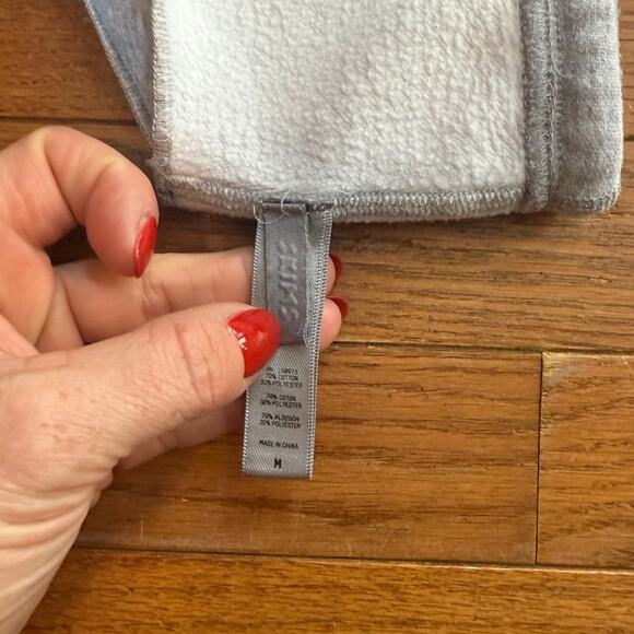 Skims Cotton Fleece Bralette crop top Grey Medium - Picture 2 of 5